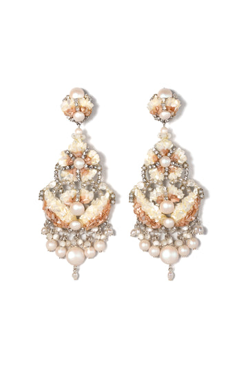 Mother Of Pearl Earrings With Strass - La Jolla