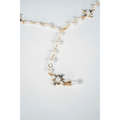Golden Crystal & Pearl Cross Pendant Necklace - La Jolla