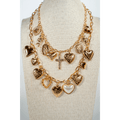 Baroque Inspired Heart Charm Necklace - La Jolla