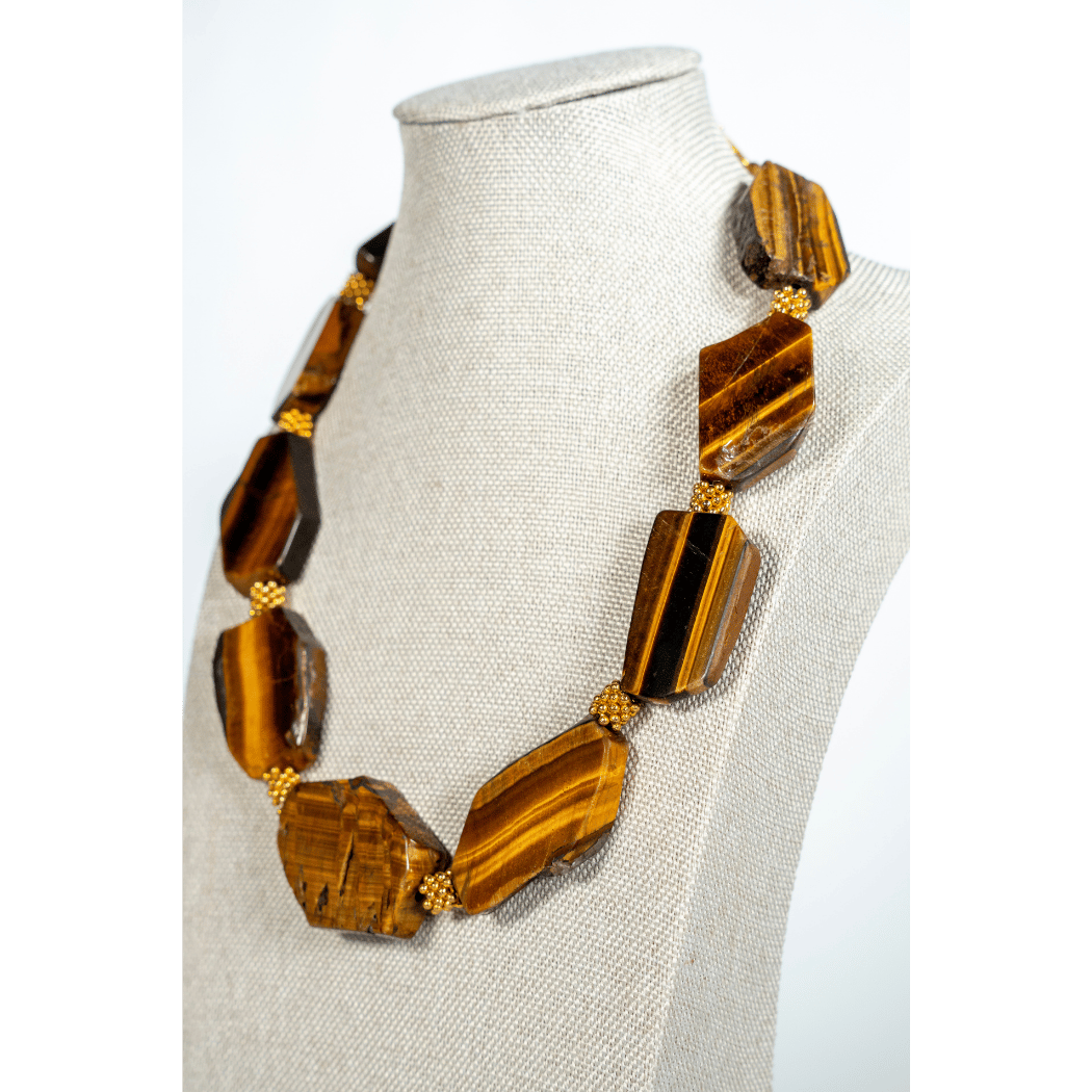 Authentic Golden Tiger´s Eye Statement Necklace - La Jolla