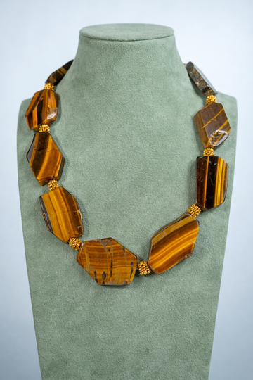 Authentic Golden Tiger´s Eye Statement Necklace