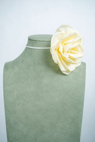 Ivory Rose Silk Choker
