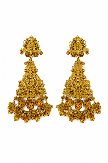 Alhambra | Gold-Plated Filigree Long Earrings