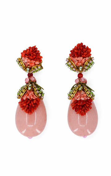 Geranio | Coral Statement Drop Earrings