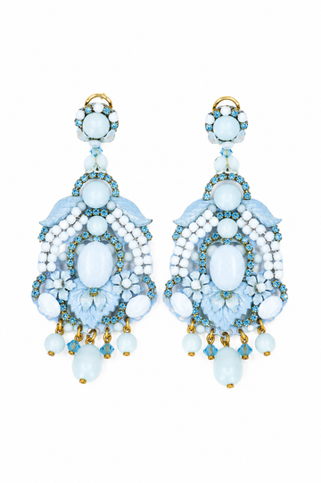 Mediterráneo | Ice blue lacquered resin statement earrings