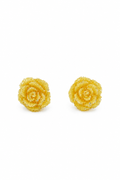 Damas – Butter Yellow | Swarovski Crystal Floral Stud Earrings - La Jolla