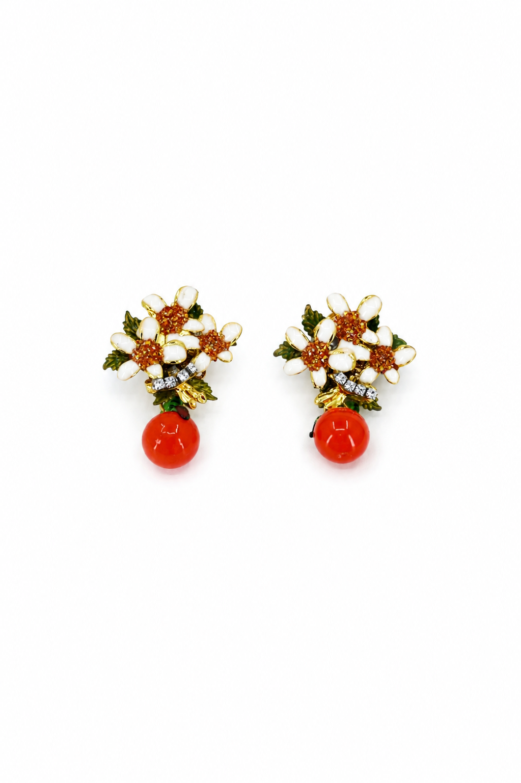 Naranjo | Swarovski Crystal & Glass Orange Earrings - La Jolla