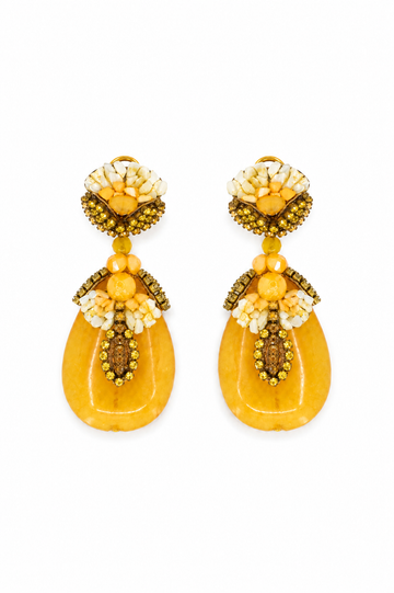 Poniente | Mother of pearl & natural stone statement earrings