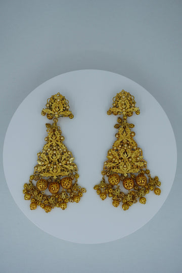 Alhambra | Gold-Plated Filigree Long Earrings