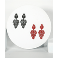Black & Red Lace Filigree Statement Earrings Set - La Jolla
