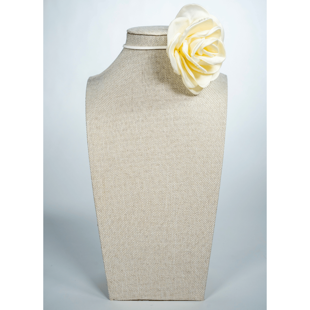 Ivory Rose Silk Choker - La Jolla