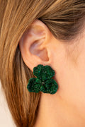 Swarovski Crystal Blossom Studs in Green - La Jolla