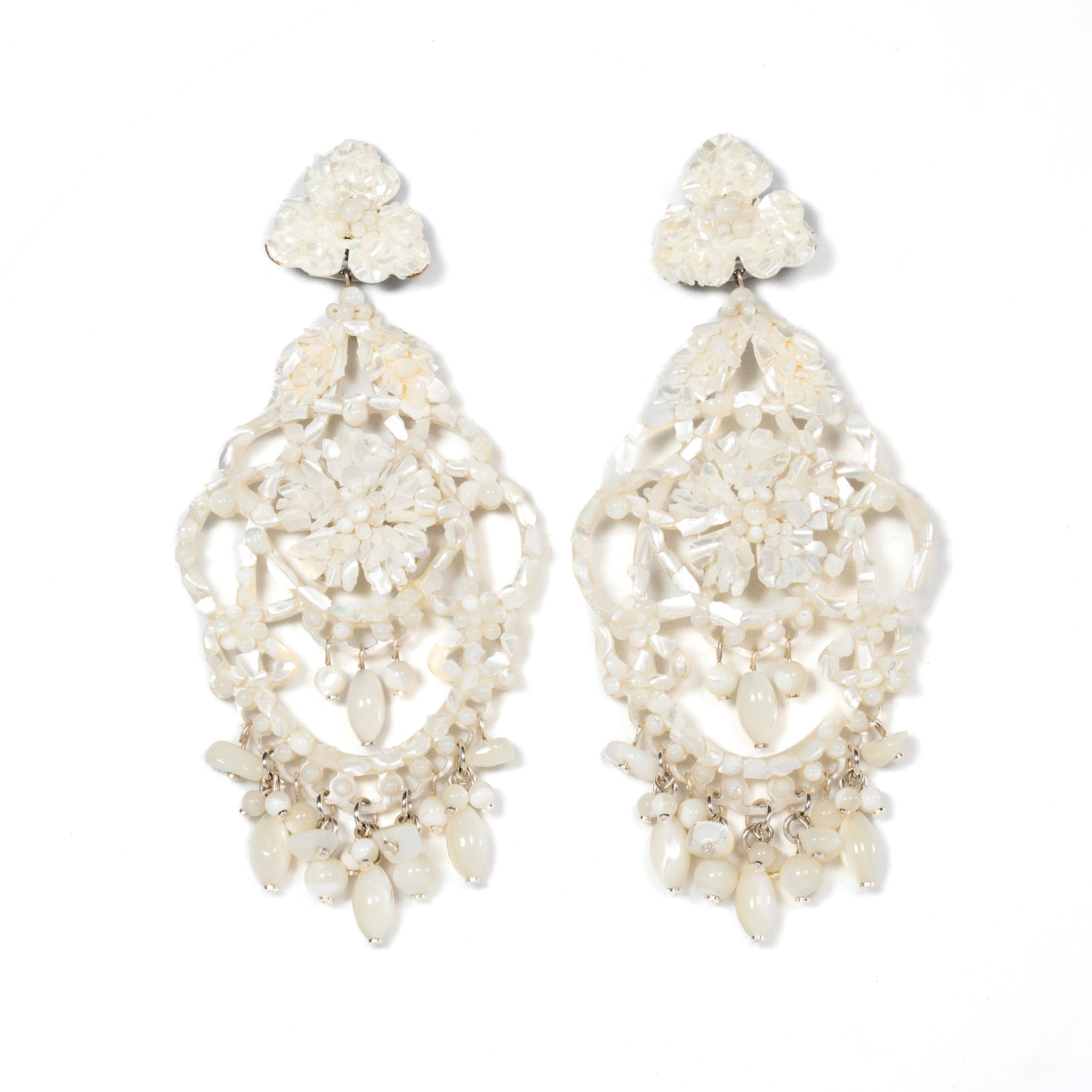 Mother Of Pearl Chandelier Earrings - La Jolla