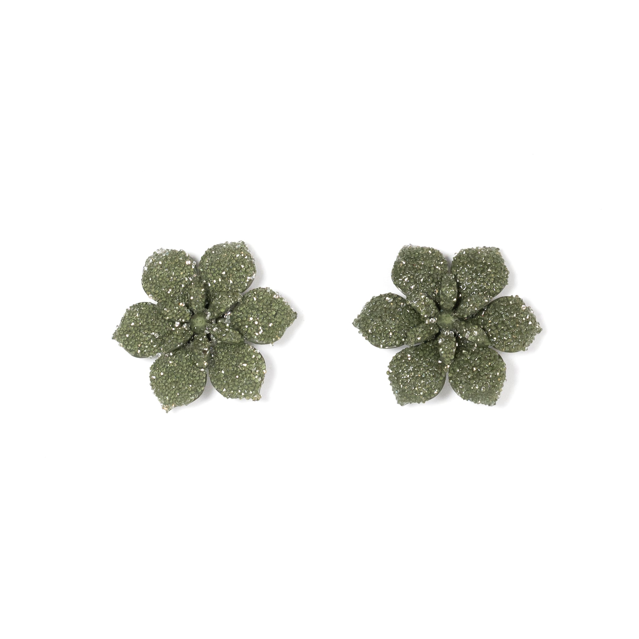 Swarovski Crystal Petal Studs in Green - La Jolla