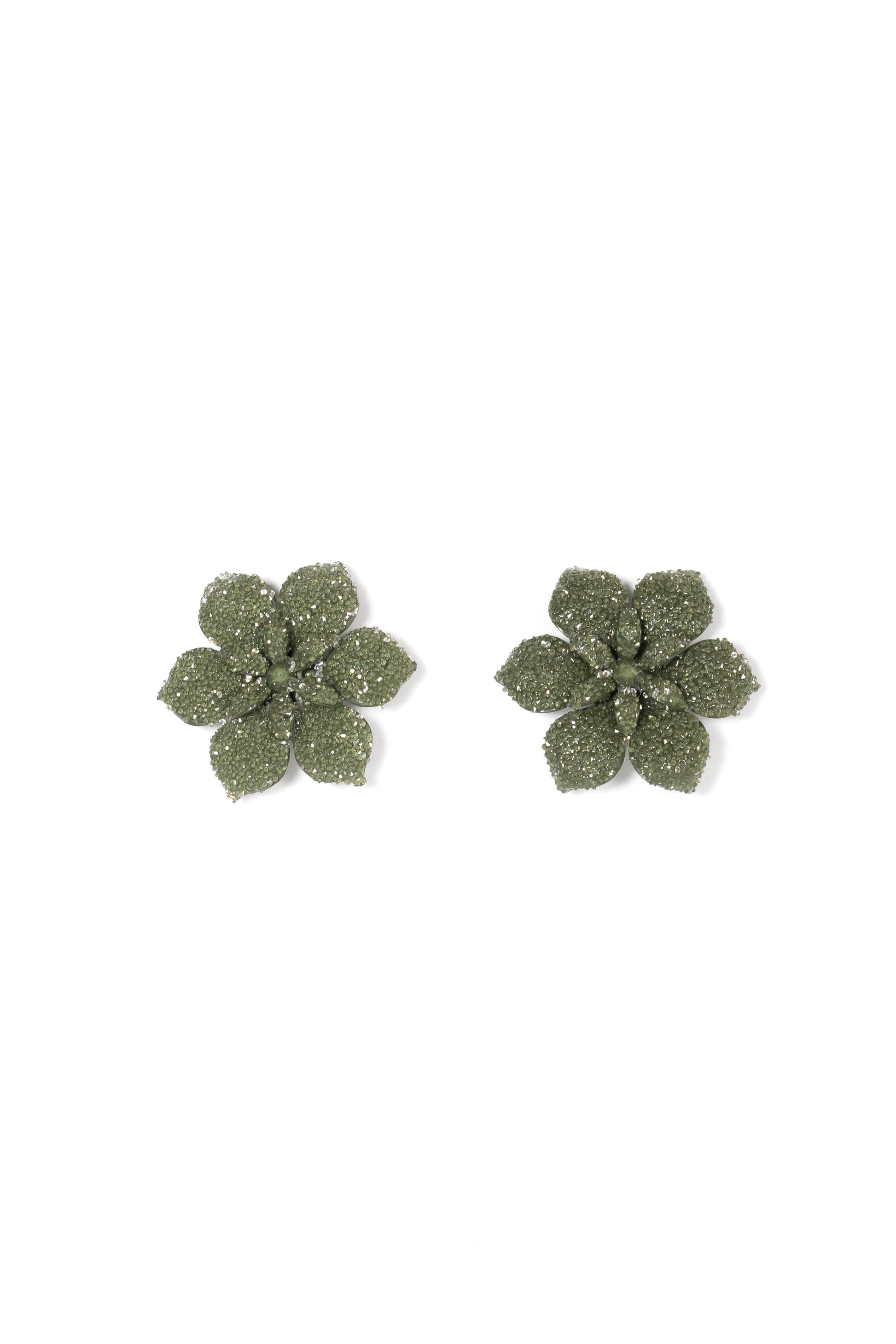 Swarovski Crystal Petal Studs in Green - La Jolla