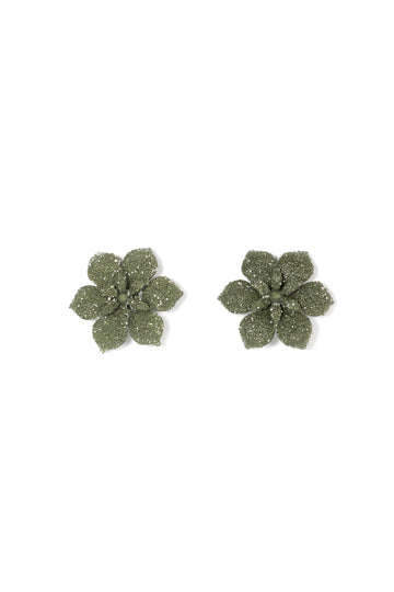 Swarovski Crystal Petal Studs in Green - La Jolla