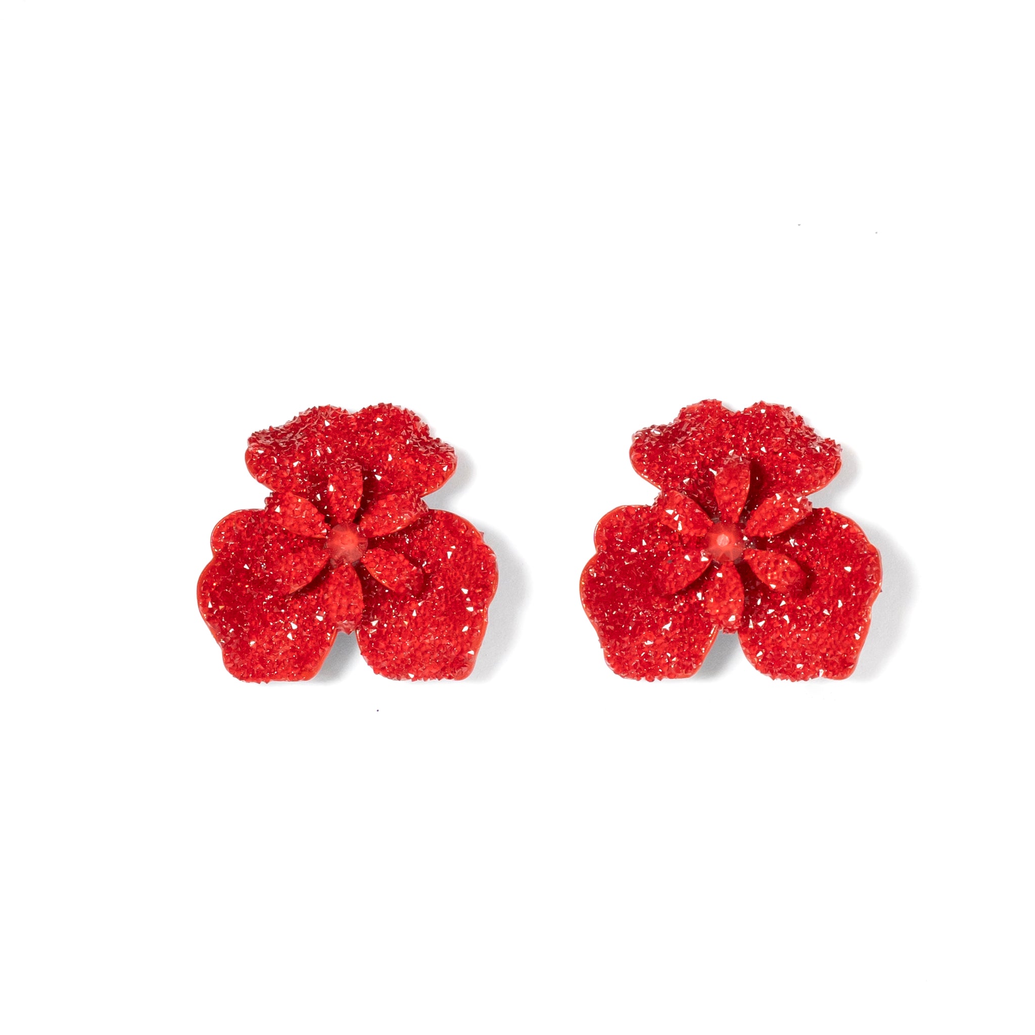 Swarovski Crystal Blossom Studs in Red - La Jolla