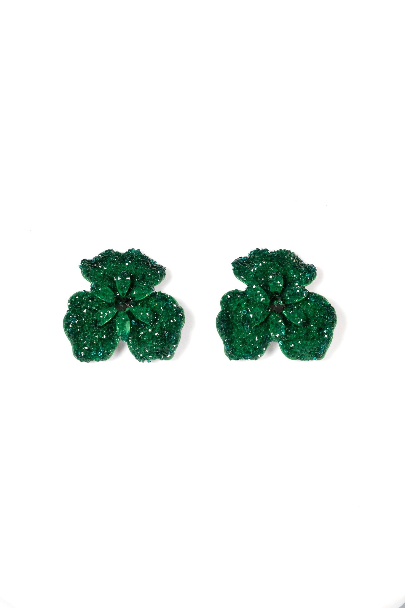 Swarovski Crystal Blossom Studs in Green - La Jolla
