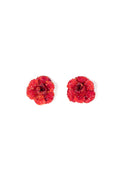 Swarovski Stud Flower Earrings in Vermilion - La Jolla
