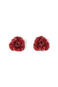 Swarovski Stud Flower Earrings in Burgundy - La Jolla