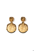 Vintage Gold Coin Drop Earrings - La Jolla