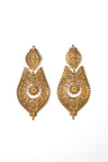 Gold Plated Filigree Drop Earrings - La Jolla