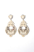 Ivory Resin Chandelier Earrings With Tortoiseshell Base - La Jolla
