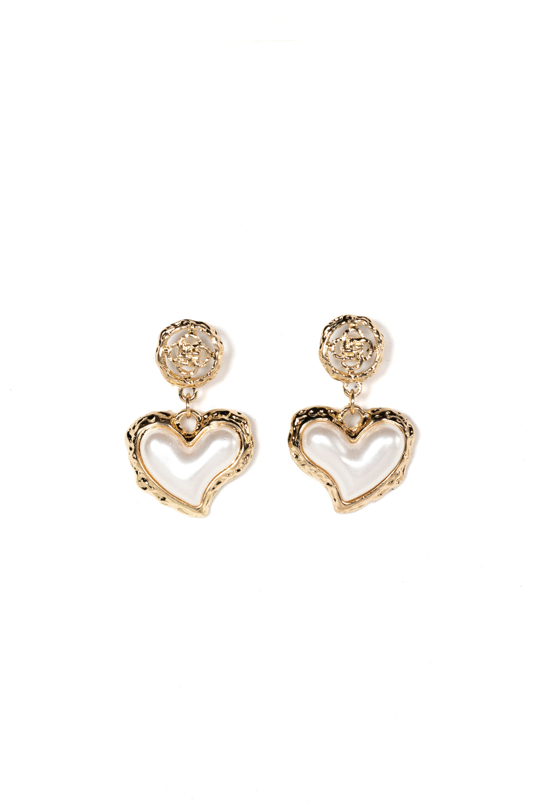 Gilded Golden Heart Drop Earrings - La Jolla