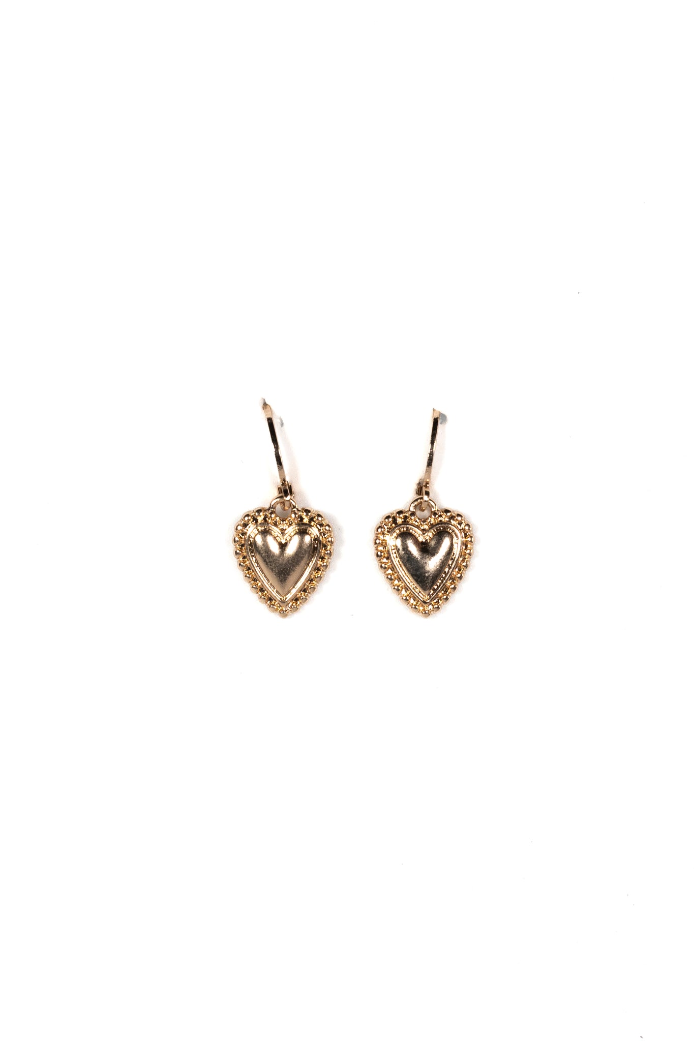 Petite Vintage Inspired Golden Heart Earrings - La Jolla