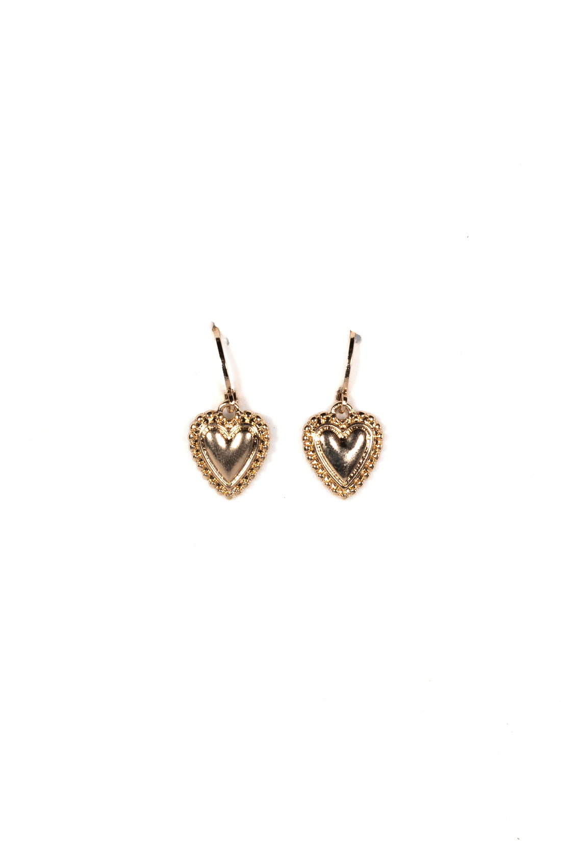 Petite Vintage Inspired Golden Heart Earrings - La Jolla